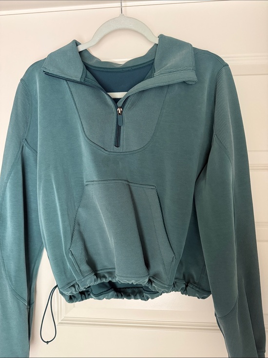 lululemon athletica Tops - NEVER WORN LULULEMON Half-Zip Cozy Pullover Sweatshirt in Teal